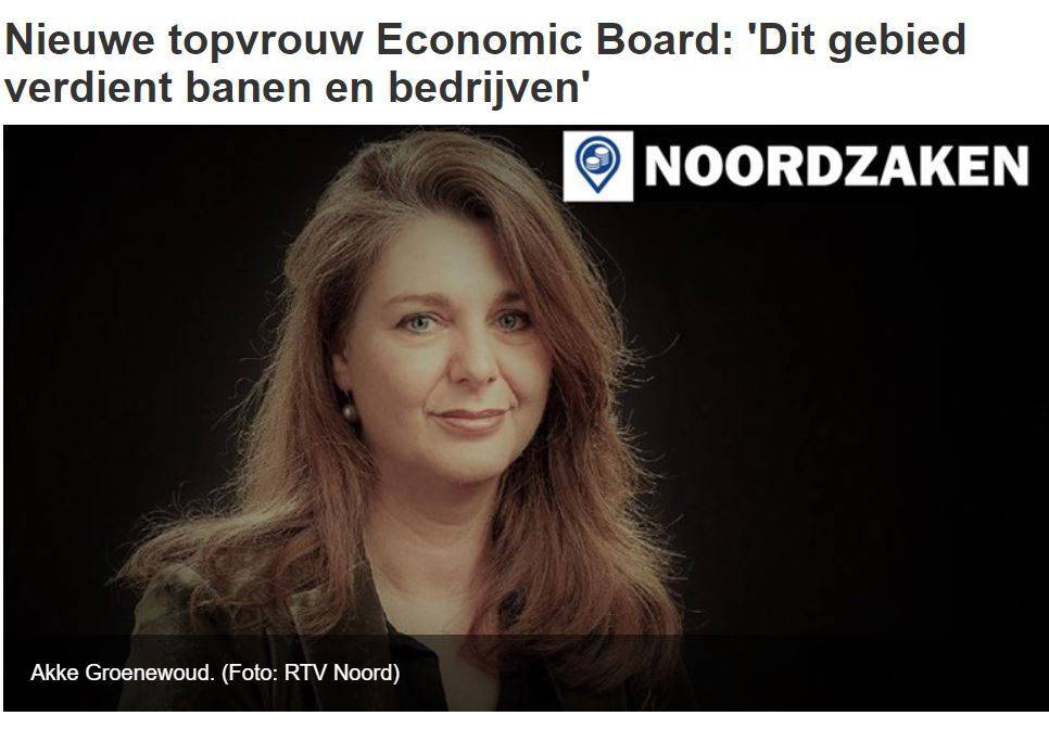 Op RTV Noord: interview met Akke Groenewoud, bestuurslid van Economic Board Groningen